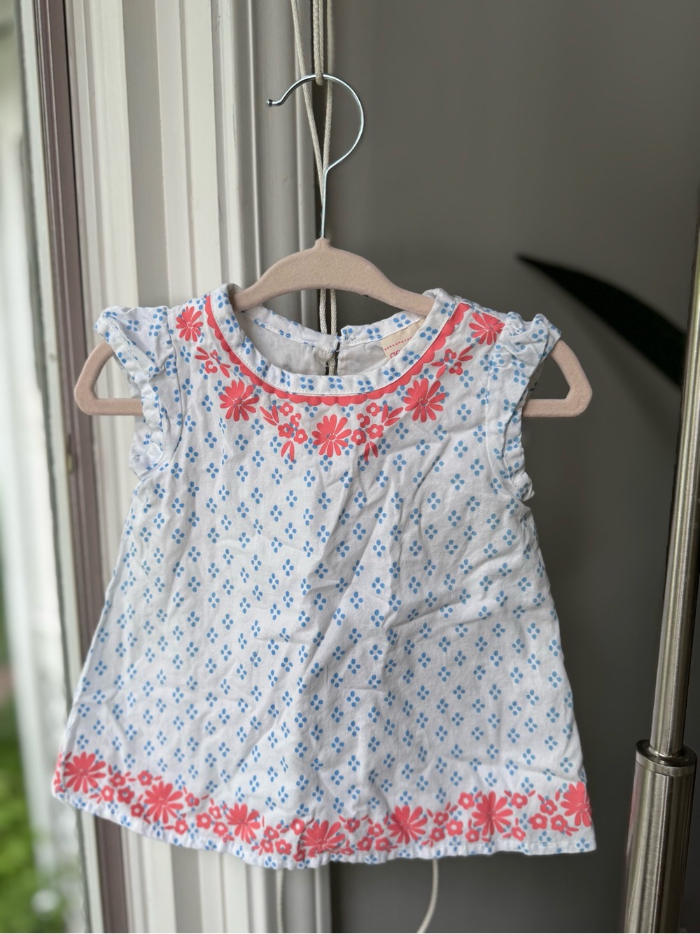 NWOT OshKosh Baby Girl Floral Dress 3M Coral Blue Summer Sundress Cute